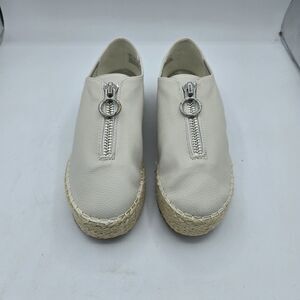 Coconuts by matisse Espadrille Sneaker zip up size 8.5 Womens shoe White